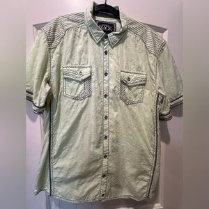 Buckle Black Men’s Pale Soft Lime Green Casual Button Down Shirt